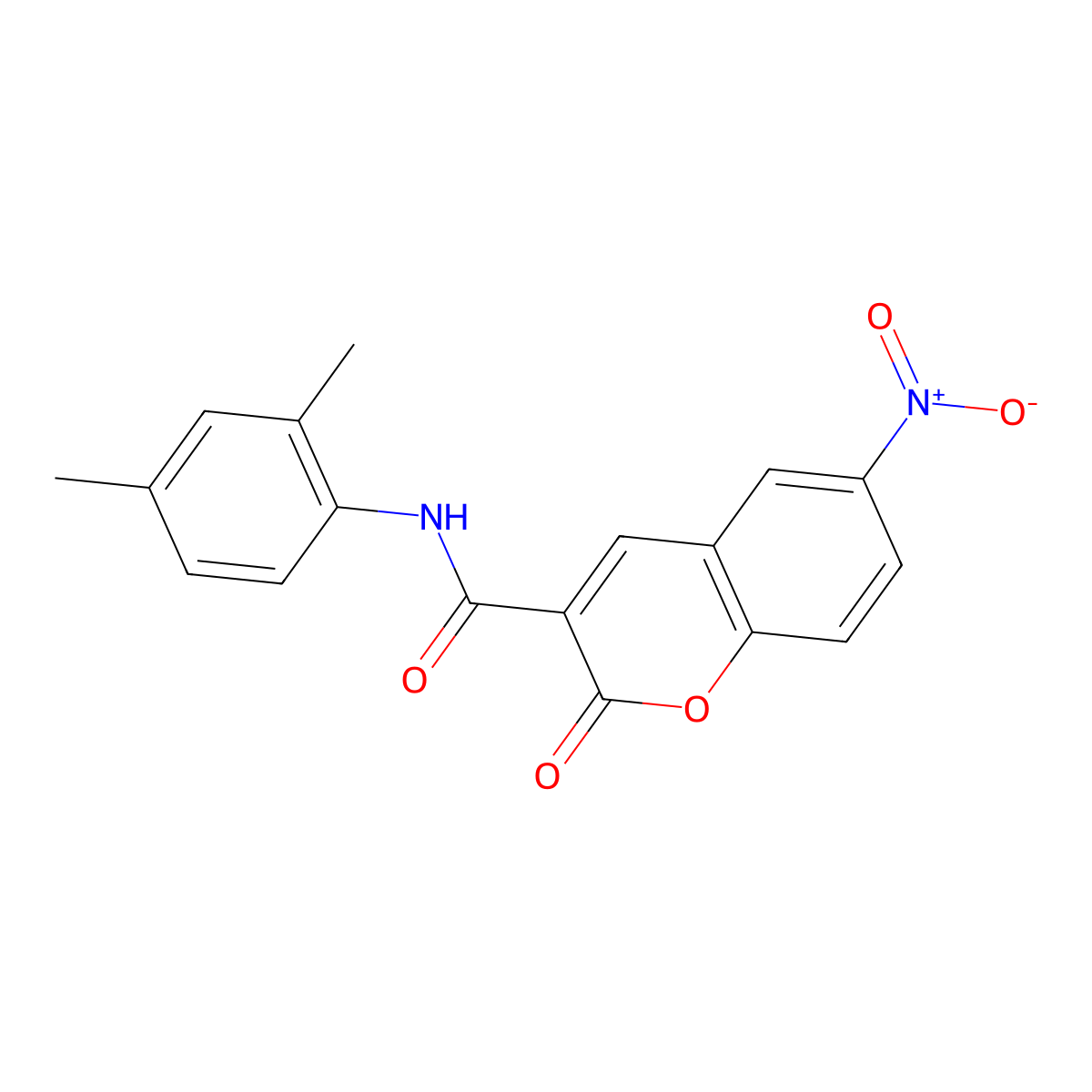 N-(2,4-dimethylphenyl)-6-nitro-2-oxo-2H-chromene-3-carboxamide molecular structure, CAS 325779-97-3