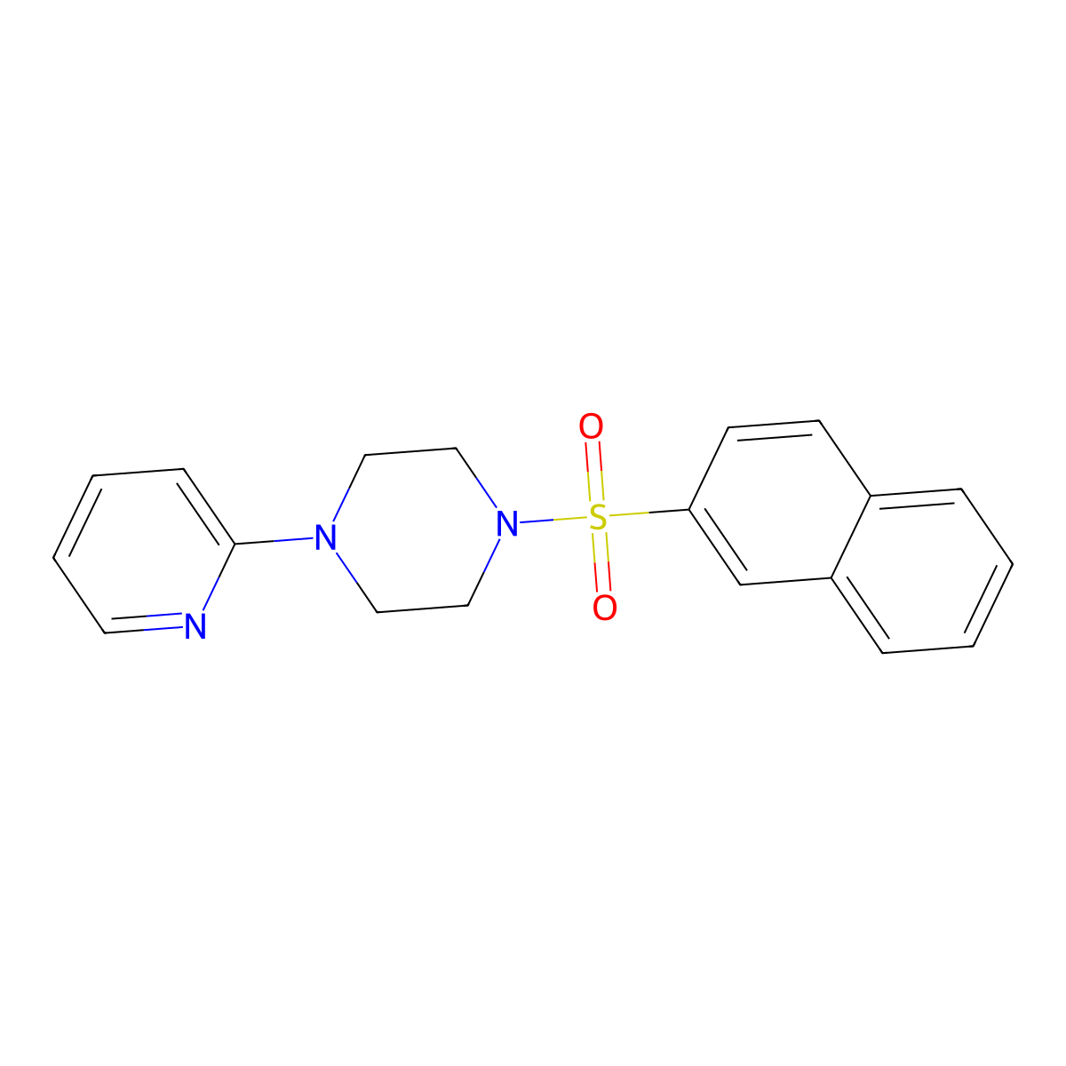 1-(2-Naphthylsulfonyl)-4-(2-pyridyl)piperazine molecular structure, CAS 325780-18-5
