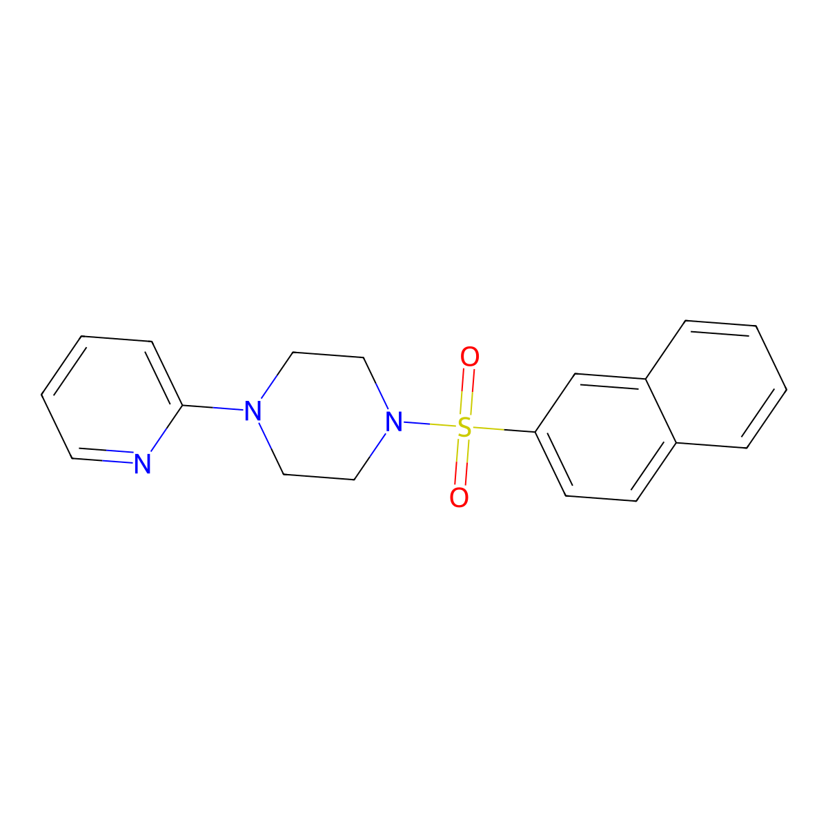 1-(2-Naphthylsulfonyl)-4-(2-pyridyl)piperazine molecular structure, CAS 325780-18-5
