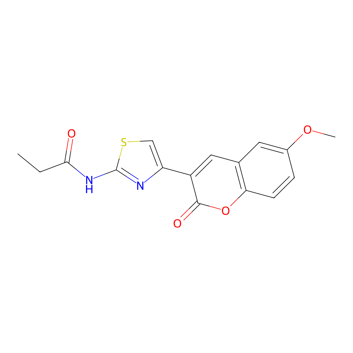 N-(4-(6-methoxy-2-oxo-2H-chromen-3-yl)thiazol-2-yl)propionamide molecular structure, CAS 325780-21-0
