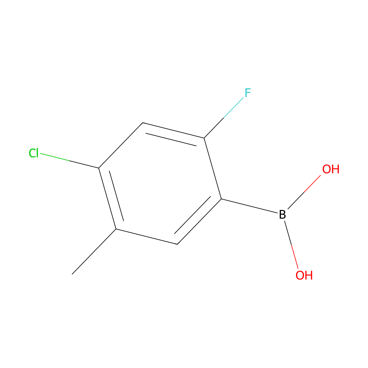 4-Chloro-2-fluoro-5-methylphenylboronic acid molecular structure, CAS 325786-09-2