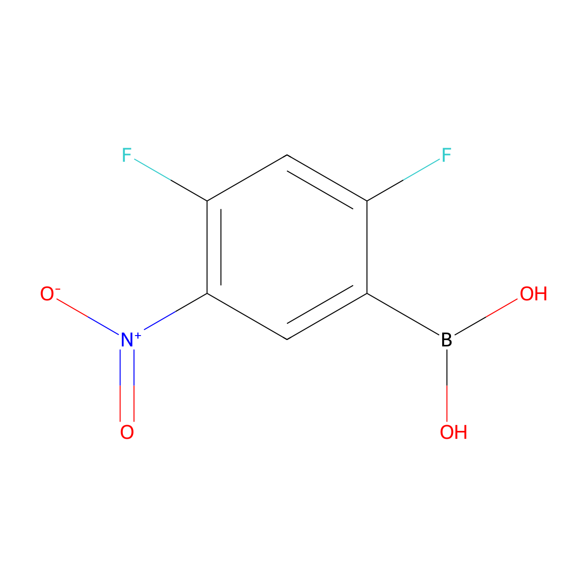 2,4-Difluoro-5-nitrobenzeneboronic acid molecular structure, CAS 325786-11-6