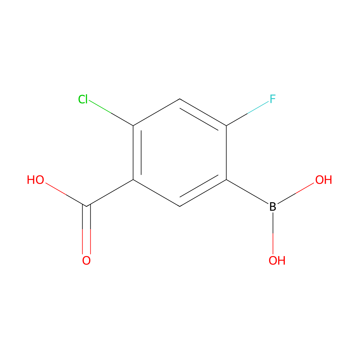 5-Carboxy-4-chloro-2-fluorophenylboronic acid molecular structure, CAS 325786-23-0