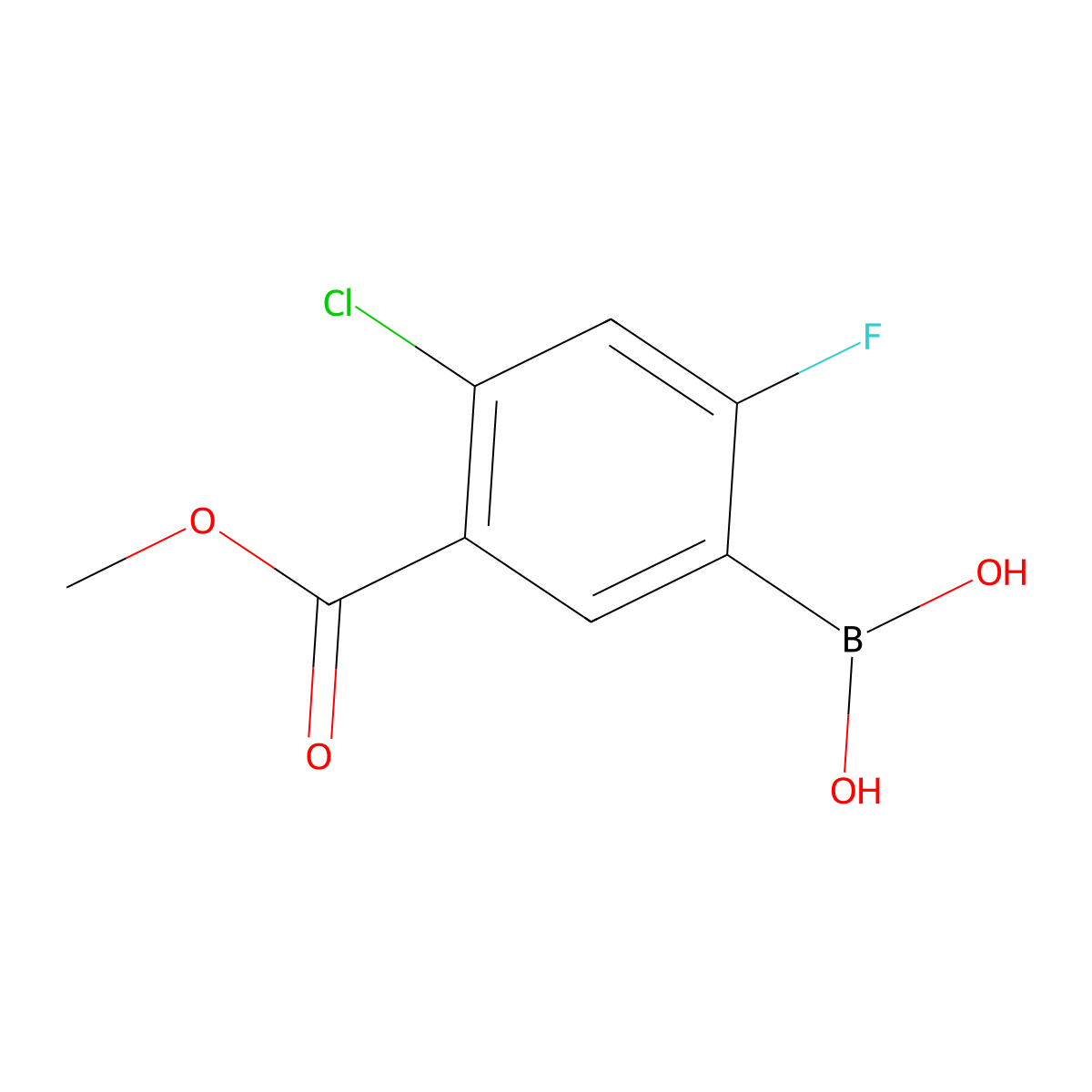 4-Chloro-2-fluoro-5-methoxycarbonylphenylboronic acid molecular structure, CAS 325786-24-1