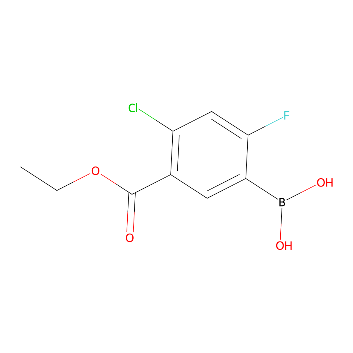 4-Chloro-2-fluoro-5-ethoxycarbonylphenylboronic acid molecular structure, CAS 325786-25-2