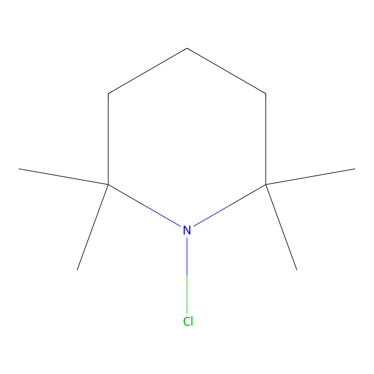 1-Chloro-2,2,6,6-tetramethylpiperidine molecular structure, CAS 32579-76-3