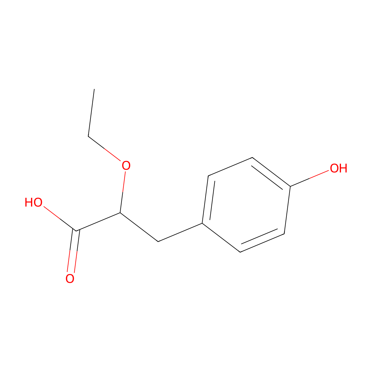 (2S)-2-Ethoxy-3-(4-hydroxyphenyl)propanoic acid molecular structure, CAS 325793-65-5