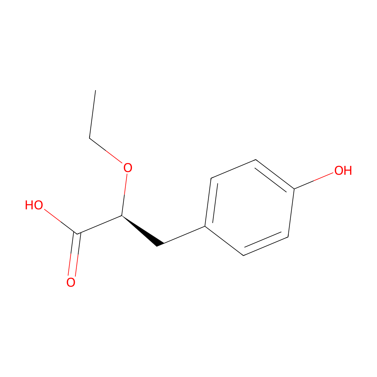 (2S)-2-Ethoxy-3-(4-hydroxyphenyl)propanoic acid molecular structure, CAS 325793-65-5
