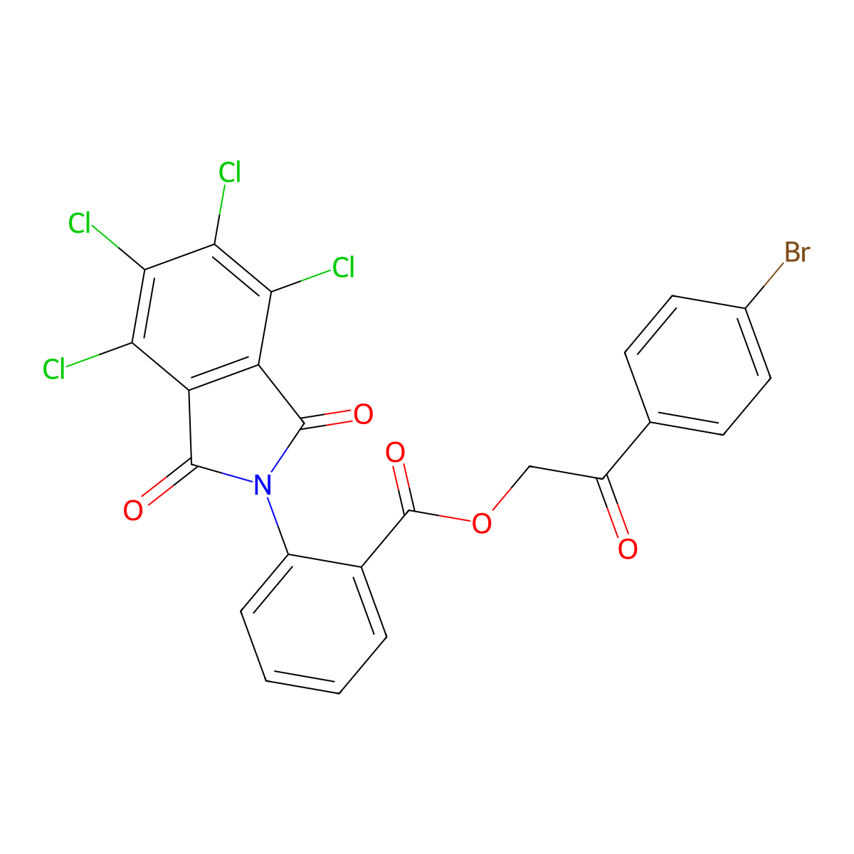 2-(4-bromophenyl)-2-oxoethyl 2-(4,5,6,7-tetrachloro-1,3-dioxo-1,3-dihydro-2H-isoindol-2-yl)benzoate molecular structure, CAS 325799-49-3