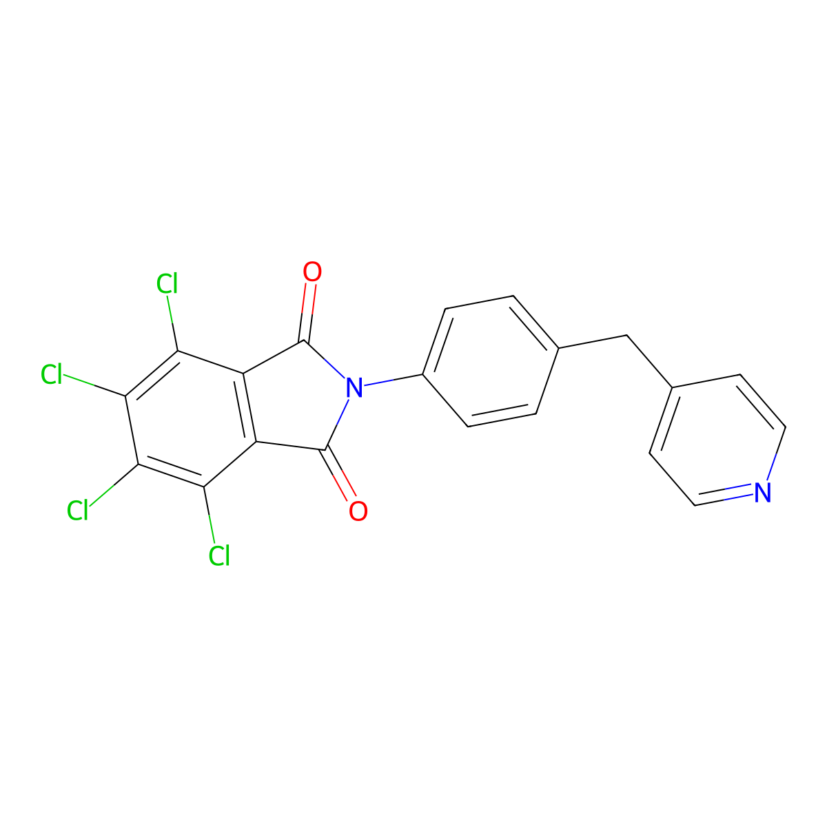 4,5,6,7-Tetrachloro-2-[4-(pyridin-4-ylmethyl)phenyl]isoindole-1,3-dione molecular structure, CAS 325799-50-6