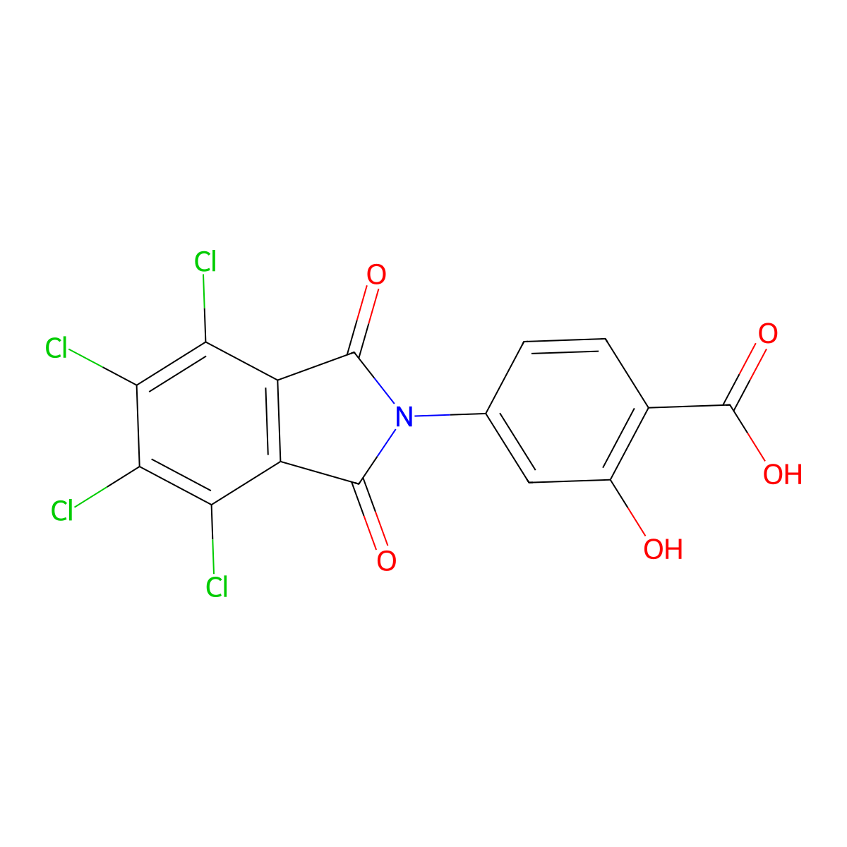 2-Hydroxy-4-(4,5,6,7-tetrachloro-1,3-dioxoisoindol-2-yl)benzoic acid molecular structure, CAS 325799-52-8