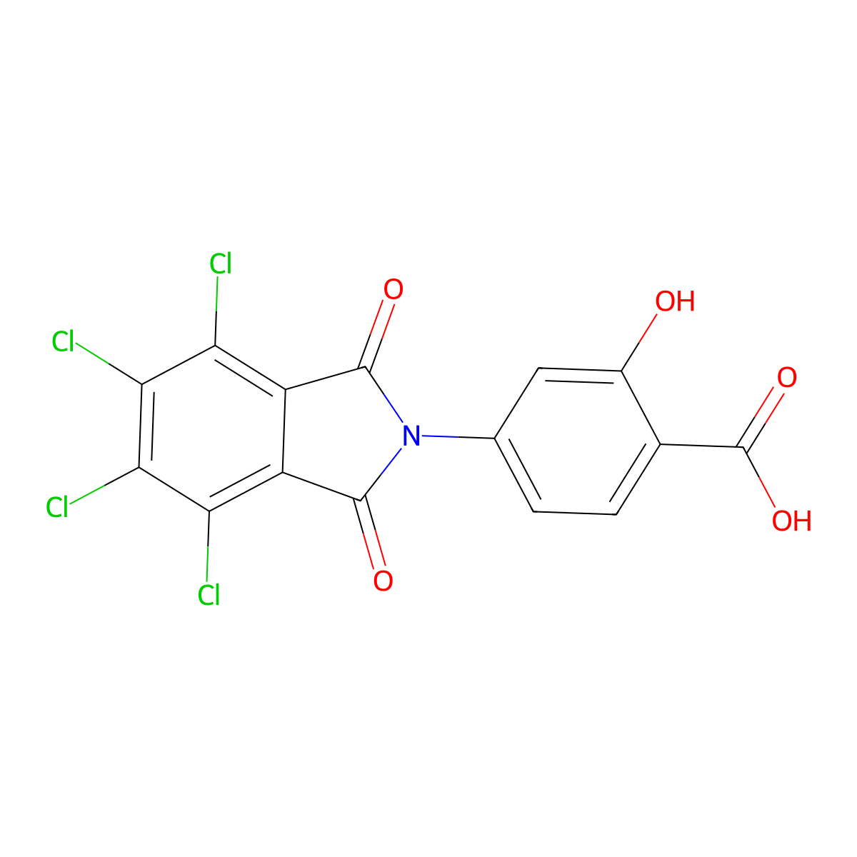 2-Hydroxy-4-(4,5,6,7-tetrachloro-1,3-dioxoisoindol-2-yl)benzoic acid molecular structure, CAS 325799-52-8