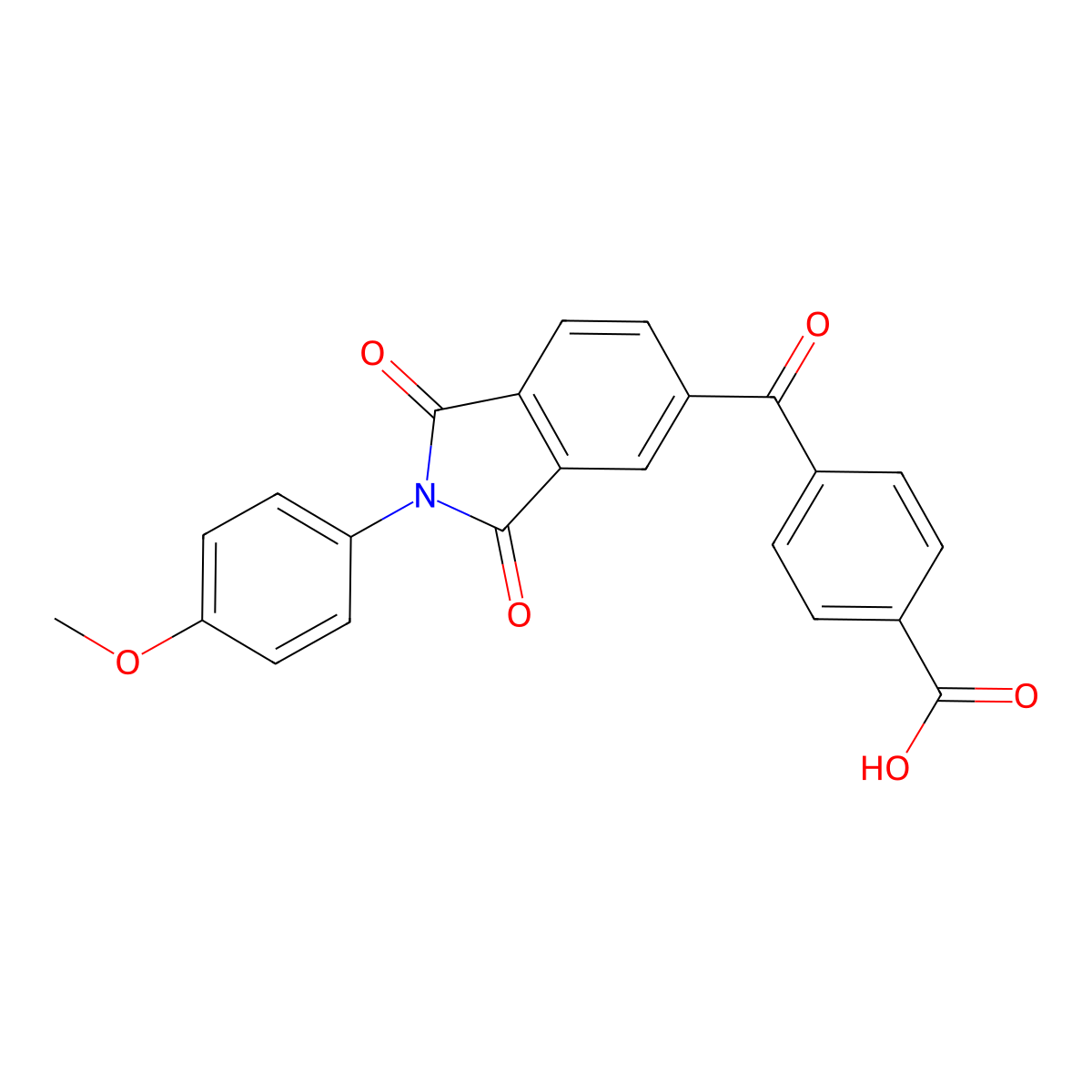 4-{[2-(4-methoxyphenyl)-1,3-dioxo-2,3-dihydro-1H-isoindol-5-yl]carbonyl}benzoic acid molecular structure, CAS 325799-61-9