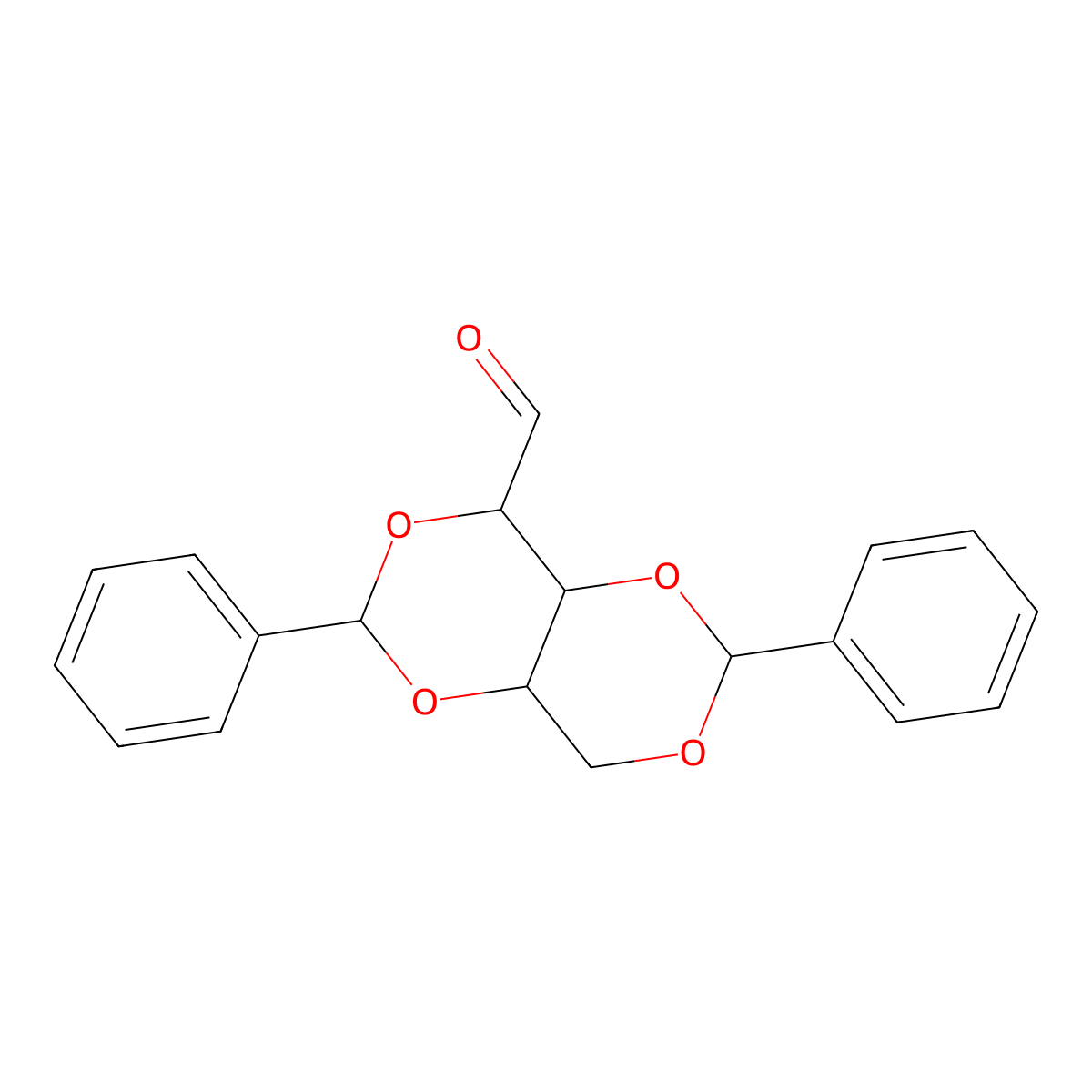2,6-Diphenyl-4,4a,8,8a-tetrahydro-[1,3]dioxino[5,4-d][1,3]dioxine-4-carbaldehyde molecular structure, CAS 32580-00-0