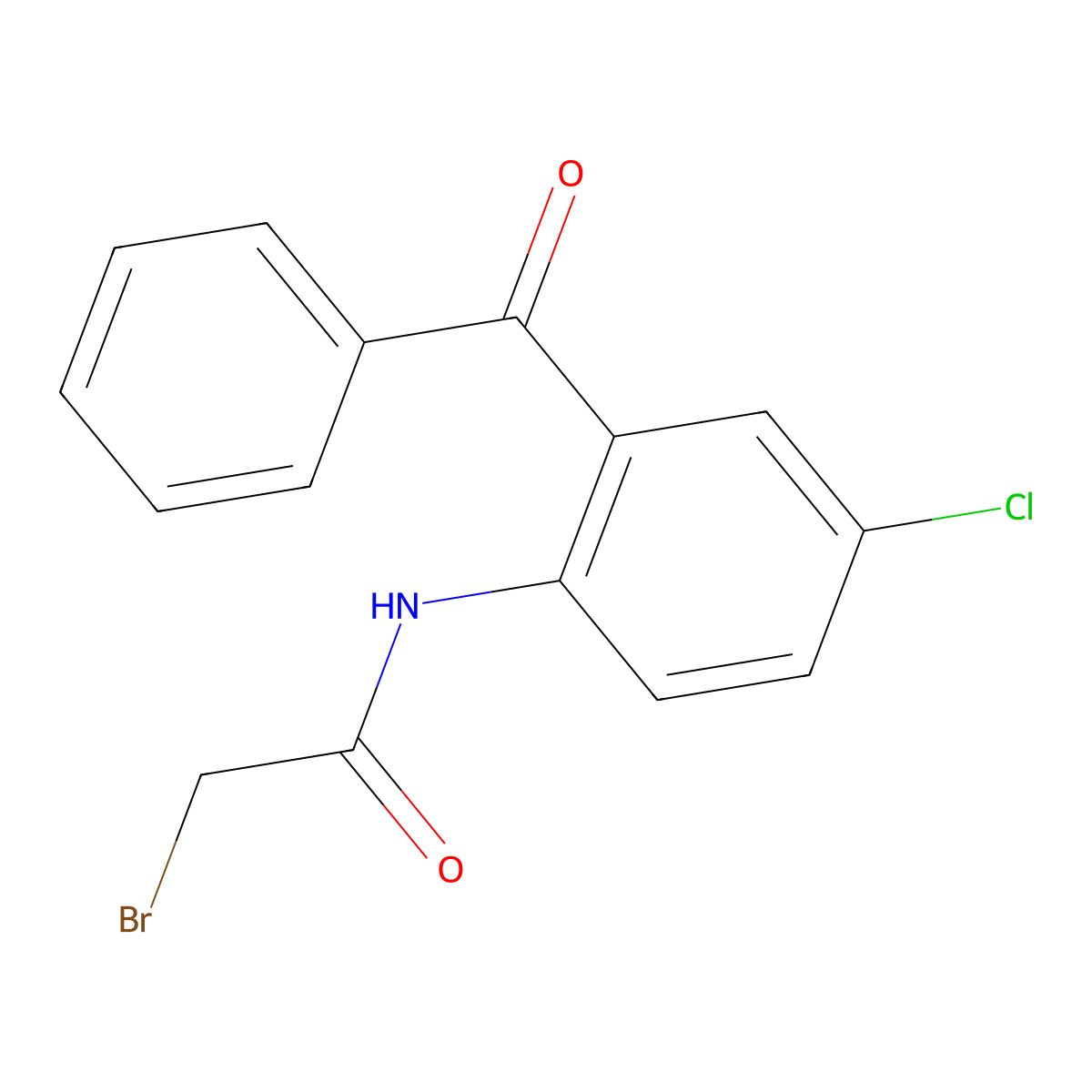 N-(2-benzoyl-4-chlorophenyl)-2-bromoacetamide molecular structure, CAS 32580-26-0