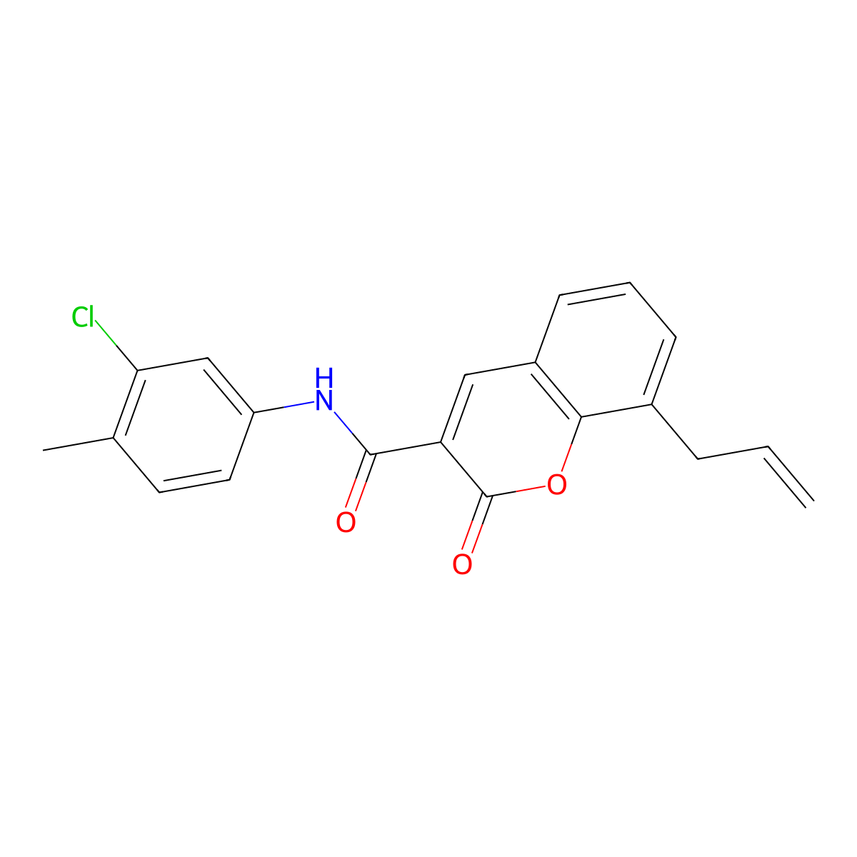 8-allyl-N-(3-chloro-4-methylphenyl)-2-oxo-2H-chromene-3-carboxamide molecular structure, CAS 325802-27-5