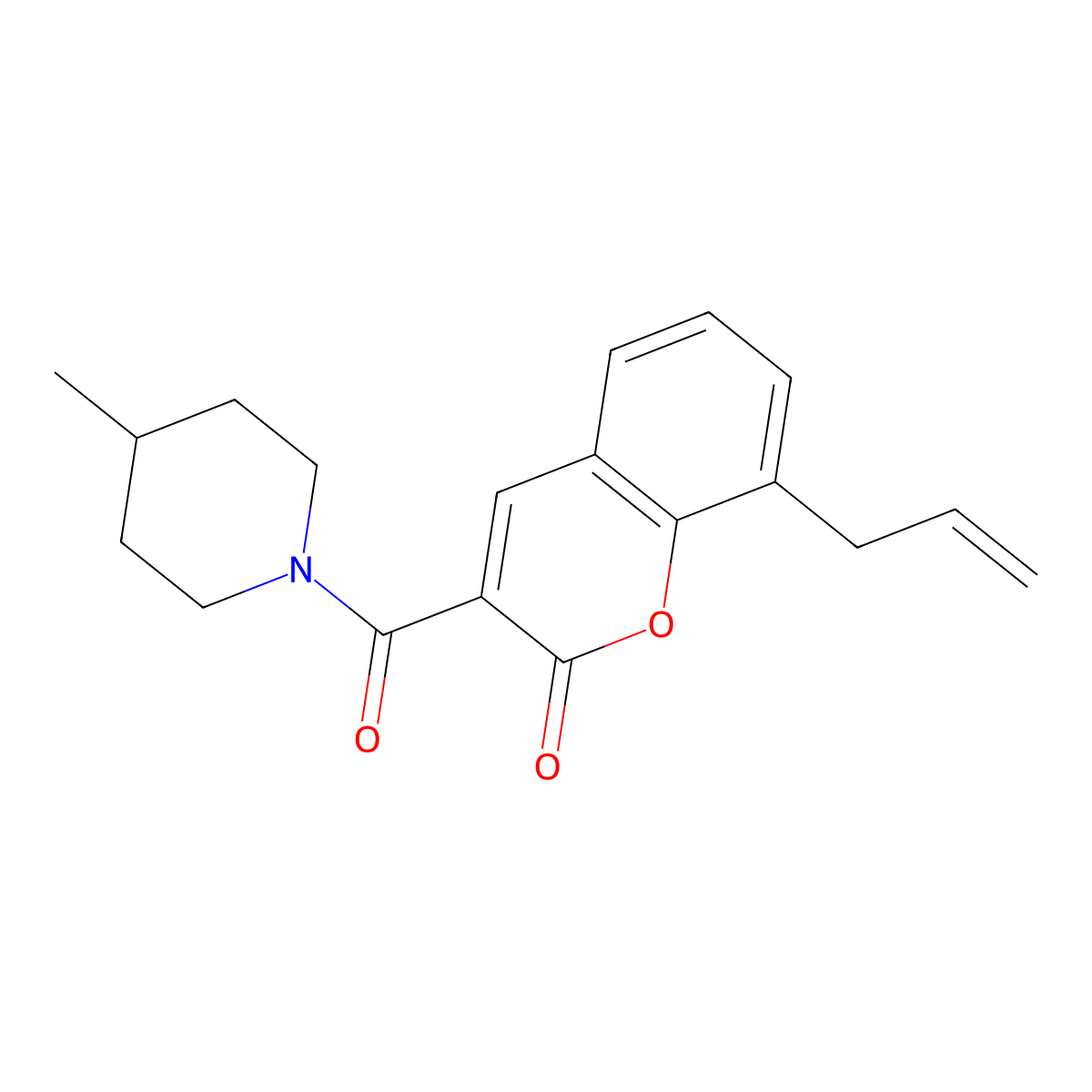 3-(4-Methylpiperidine-1-carbonyl)-8-prop-2-enylchromen-2-one molecular structure, CAS 325802-31-1