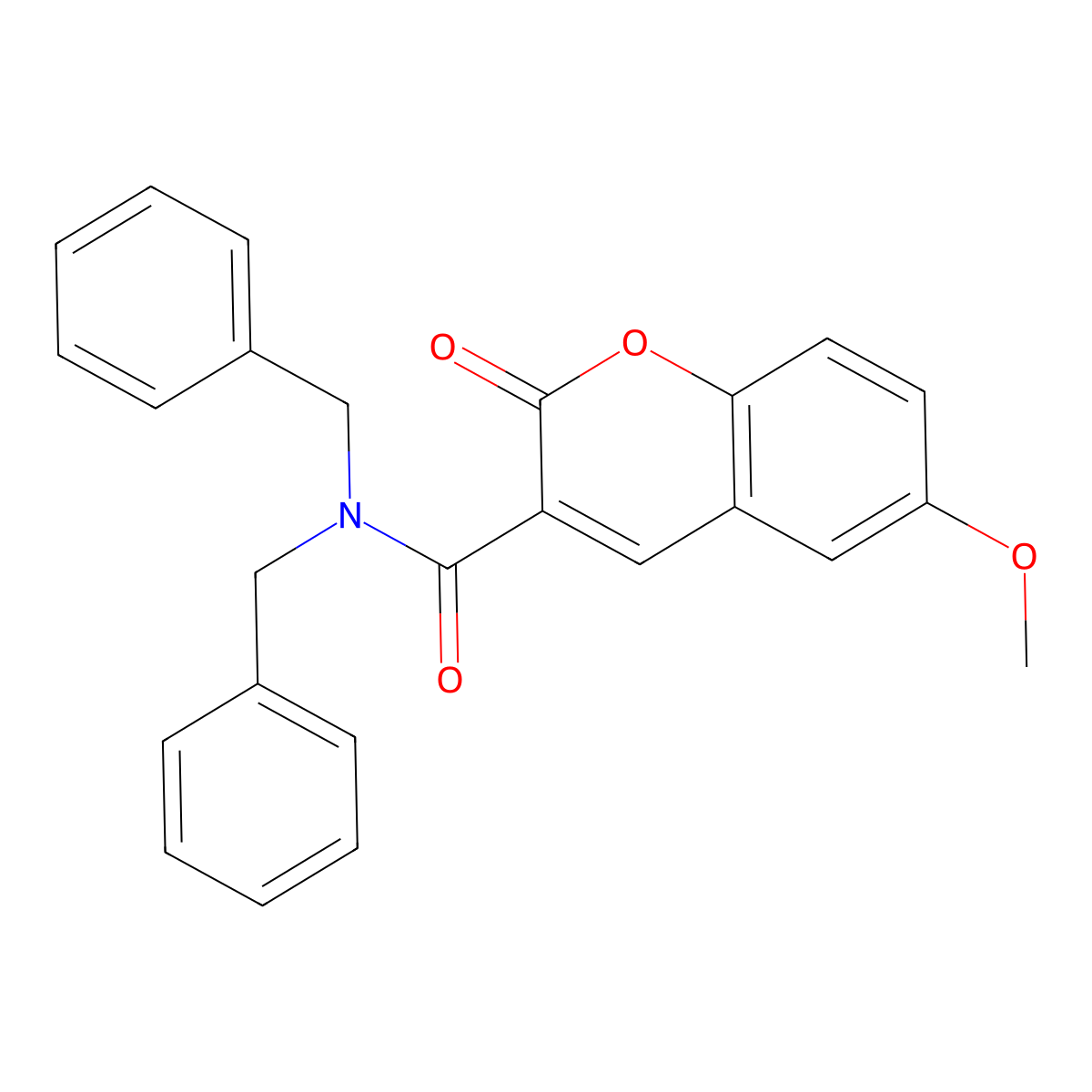 N,N-dibenzyl-6-methoxy-2-oxo-2H-chromene-3-carboxamide molecular structure, CAS 325802-35-5
