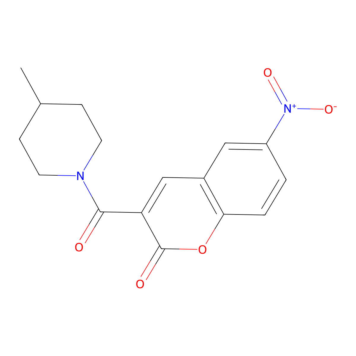 3-(4-methylpiperidine-1-carbonyl)-6-nitro-2H-chromen-2-one molecular structure, CAS 325802-37-7