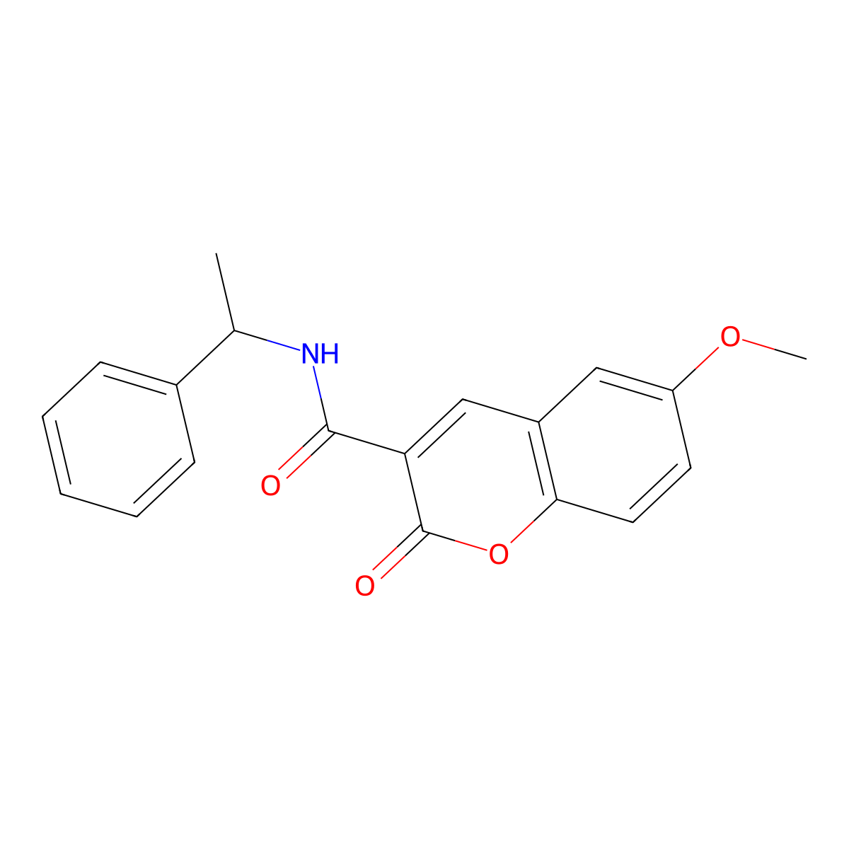 6-methoxy-2-oxo-N-(1-phenylethyl)-2H-chromene-3-carboxamide molecular structure, CAS 325802-44-6
