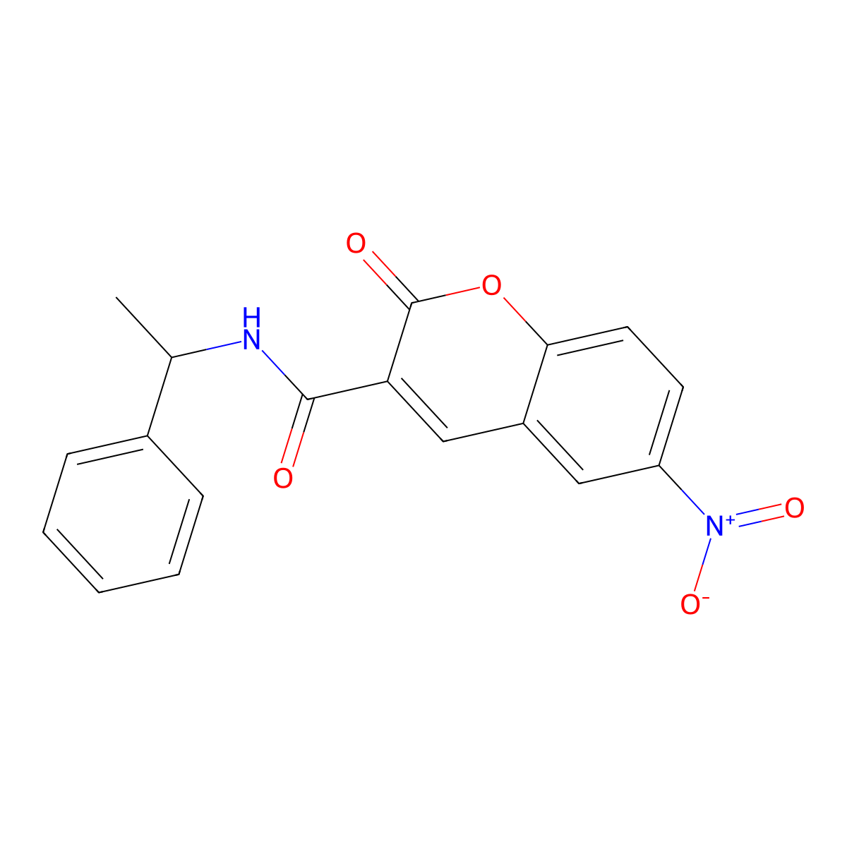 6-nitro-2-oxo-N-(1-phenylethyl)chromene-3-carboxamide molecular structure, CAS 325802-45-7