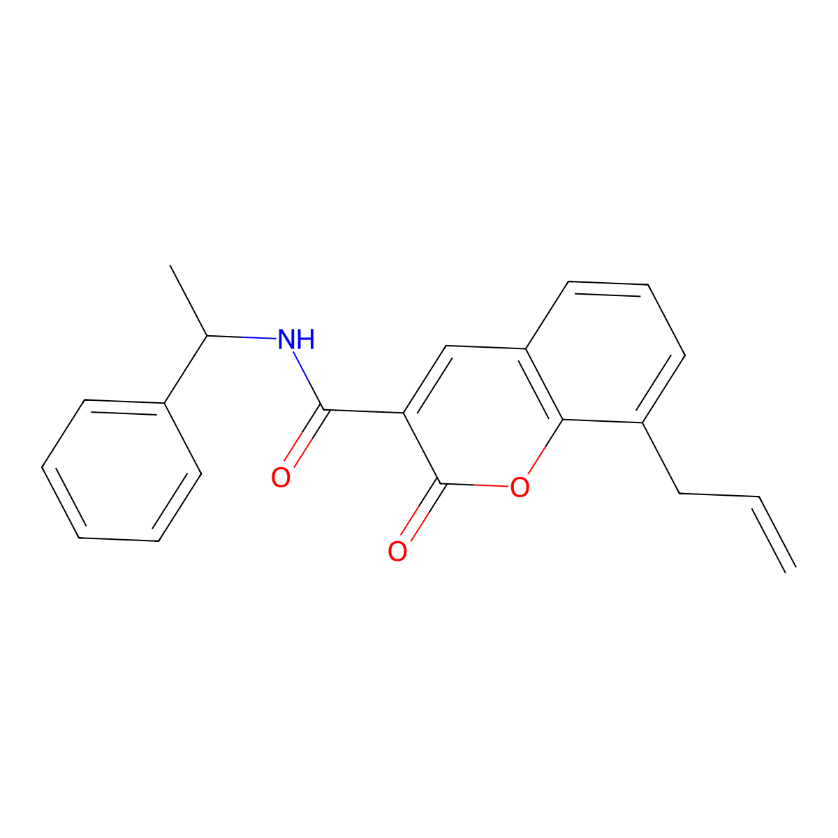 2-oxo-N-(1-phenylethyl)-8-(prop-2-en-1-yl)-2H-chromene-3-carboxamide molecular structure, CAS 325802-46-8