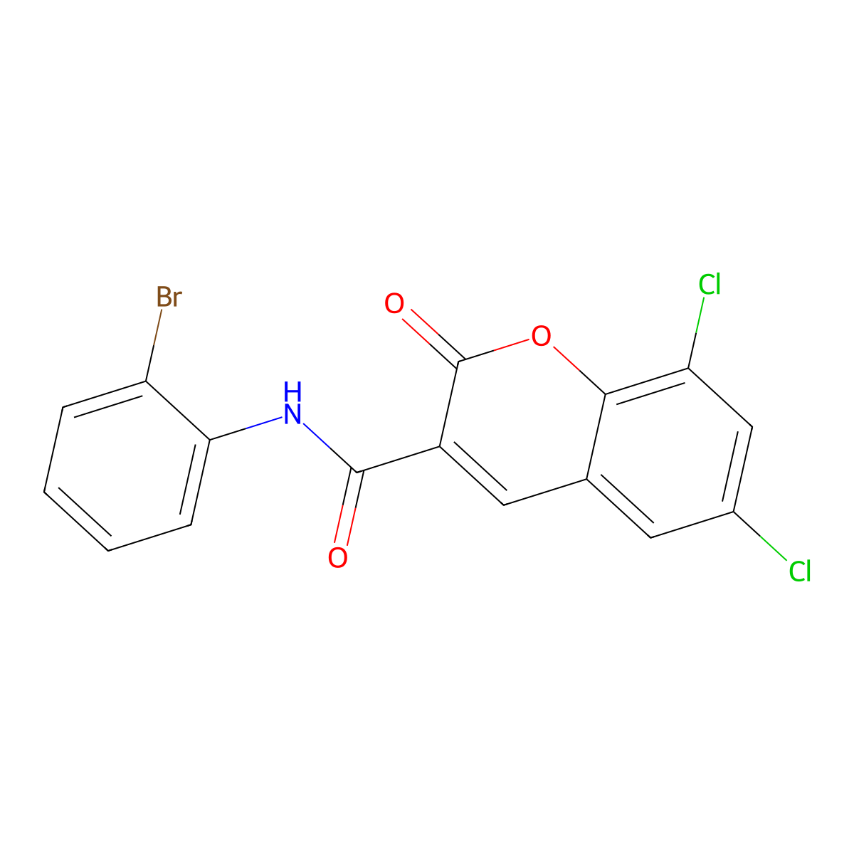 N-(2-bromophenyl)-6,8-dichloro-2-oxo-2H-chromene-3-carboxamide molecular structure, CAS 325802-50-4