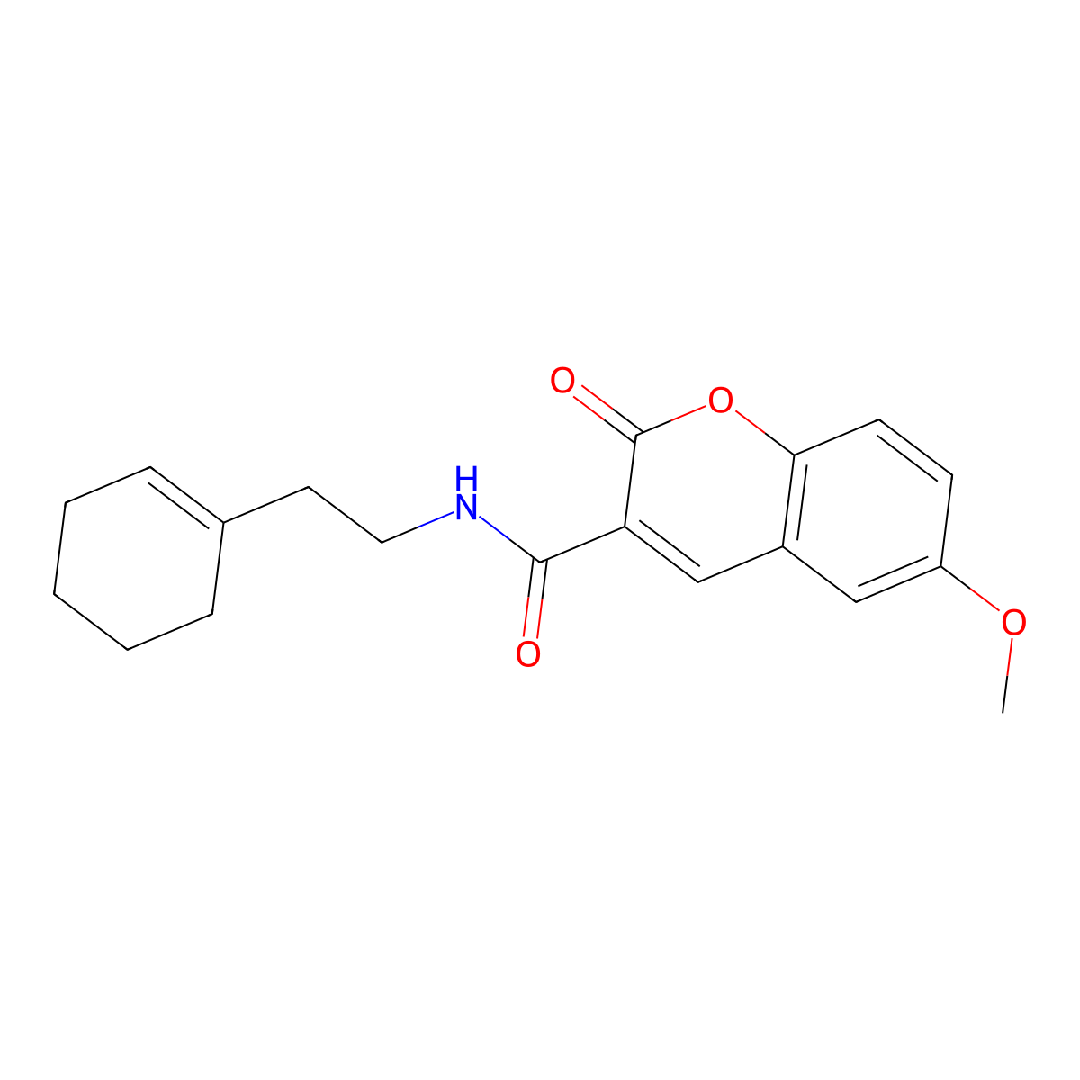 N-[2-(cyclohex-1-en-1-yl)ethyl]-6-methoxy-2-oxo-2H-chromene-3-carboxamide molecular structure, CAS 325802-67-3