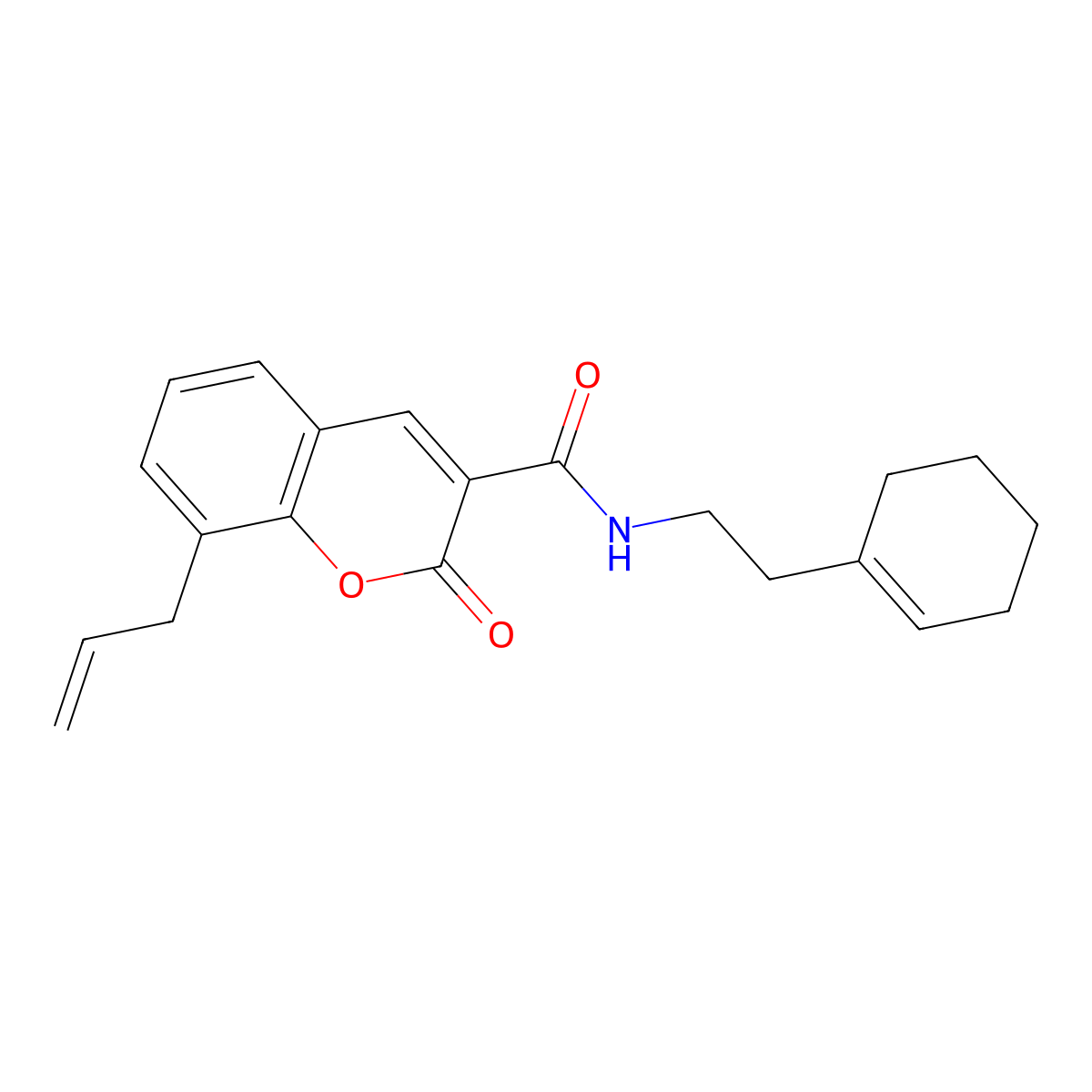 8-allyl-N-(2-(cyclohex-1-en-1-yl)ethyl)-2-oxo-2H-chromene-3-carboxamide molecular structure, CAS 325802-68-4