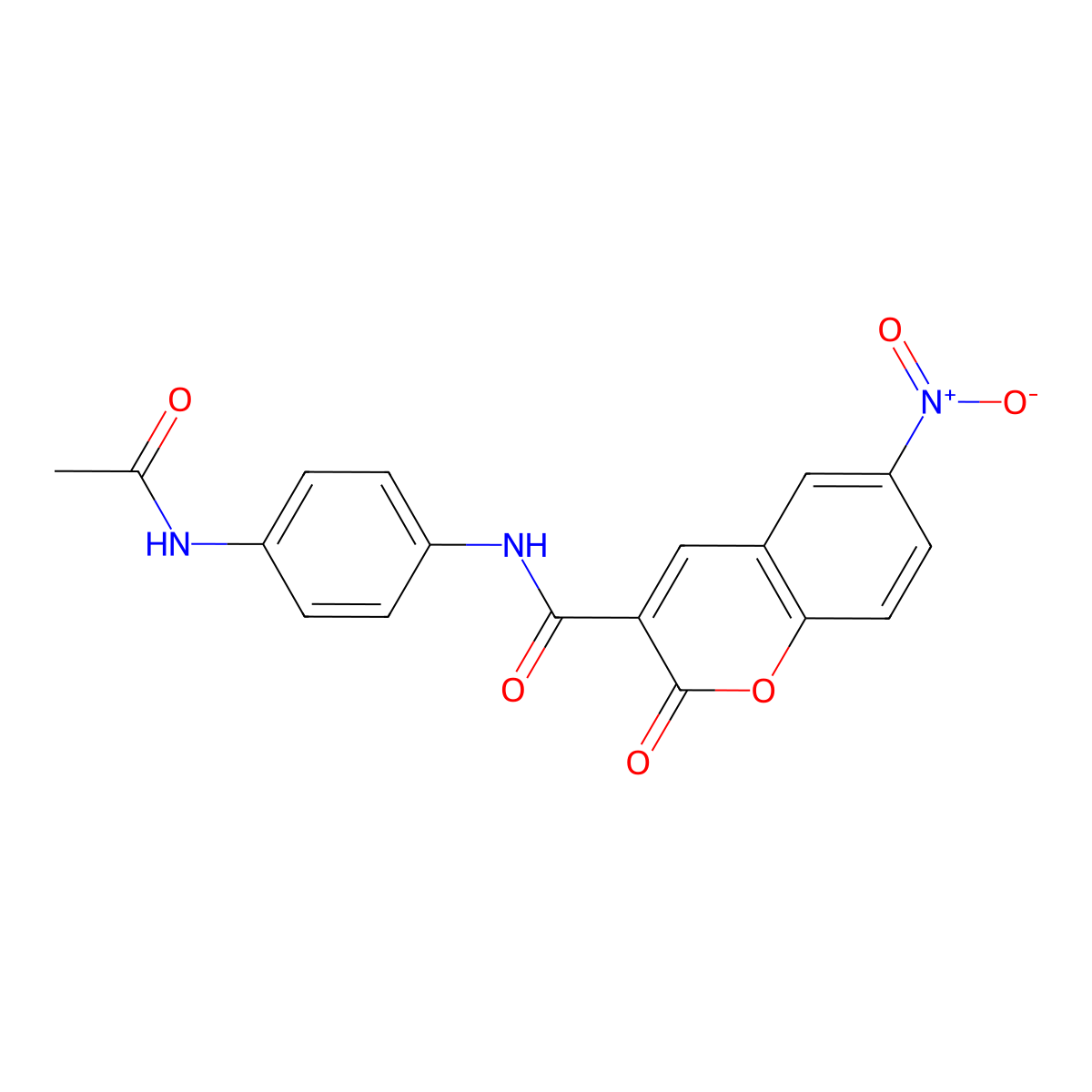 N-(4-acetamidophenyl)-6-nitro-2-oxochromene-3-carboxamide molecular structure, CAS 325802-78-6