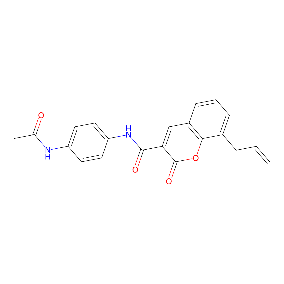 N-(4-acetamidophenyl)-2-oxo-8-prop-2-enylchromene-3-carboxamide molecular structure, CAS 325802-80-0