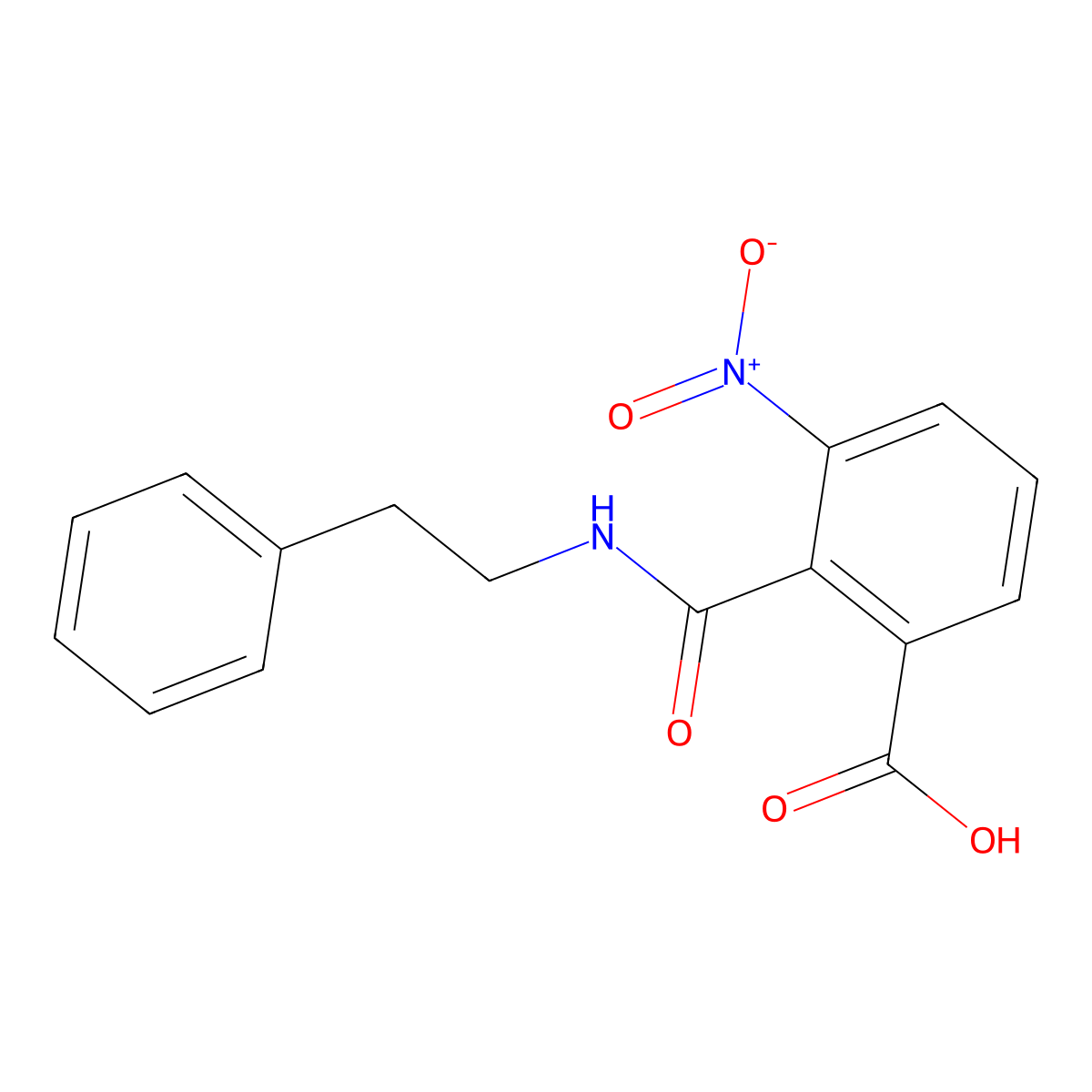 3-nitro-2-(phenethylcarbamoyl)benzoic Acid molecular structure, CAS 325802-85-5