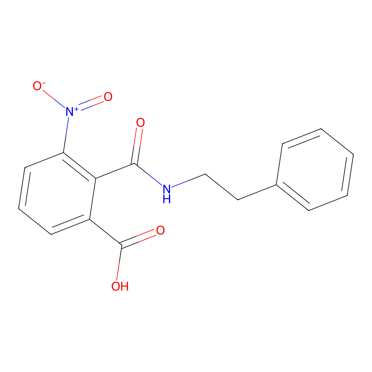 3-nitro-2-(phenethylcarbamoyl)benzoic Acid molecular structure, CAS 325802-85-5