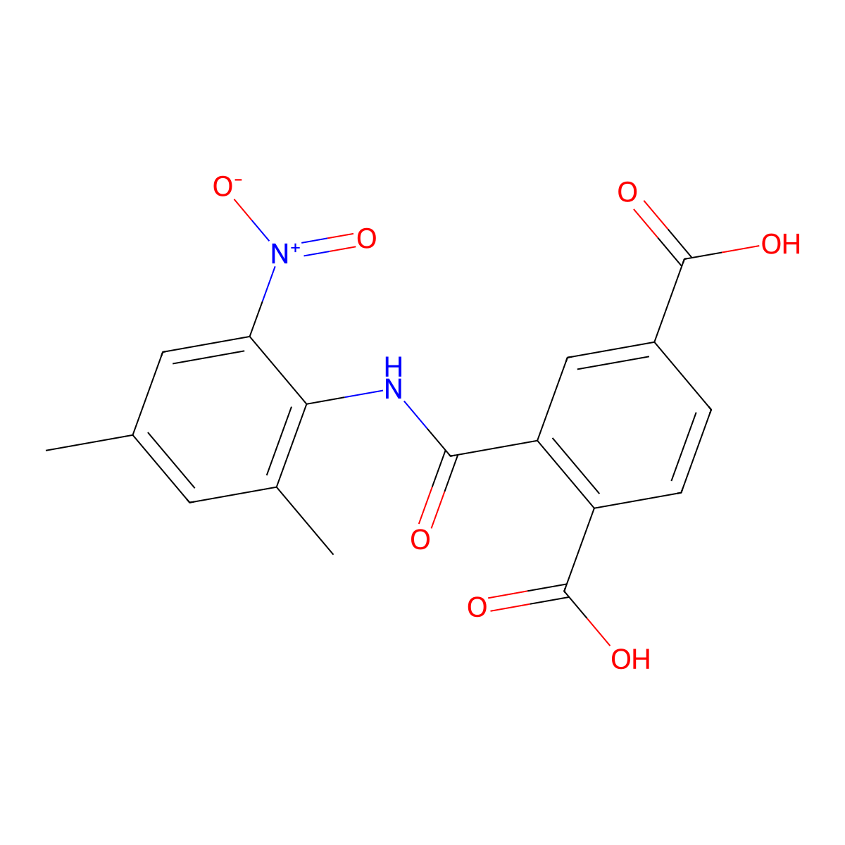 2-[(2,4-Dimethyl-6-nitrophenyl)carbamoyl]terephthalic acid molecular structure, CAS 325803-63-2