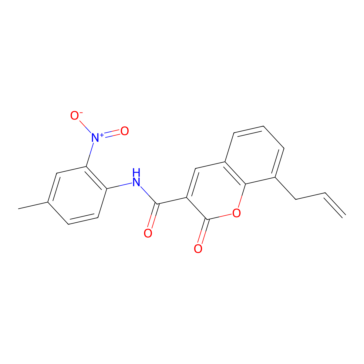 N-(4-methyl-2-nitrophenyl)-2-oxo-8-prop-2-enylchromene-3-carboxamide molecular structure, CAS 325803-64-3