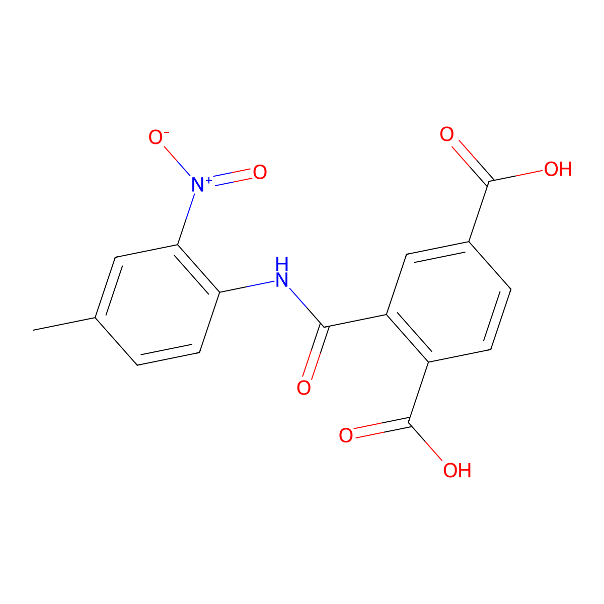 2-[(4-Methyl-2-nitrophenyl)carbamoyl]terephthalic acid molecular structure, CAS 325803-74-5