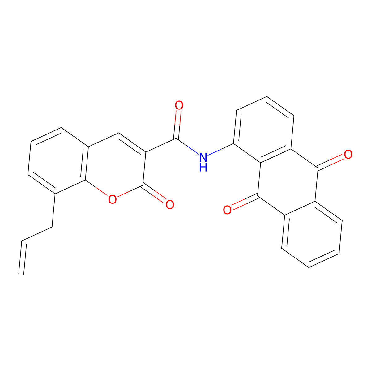N-(9,10-dioxo-9,10-dihydroanthracen-1-yl)-2-oxo-8-(prop-2-en-1-yl)-2H-chromene-3-carboxamide molecular structure, CAS 325803-80-3