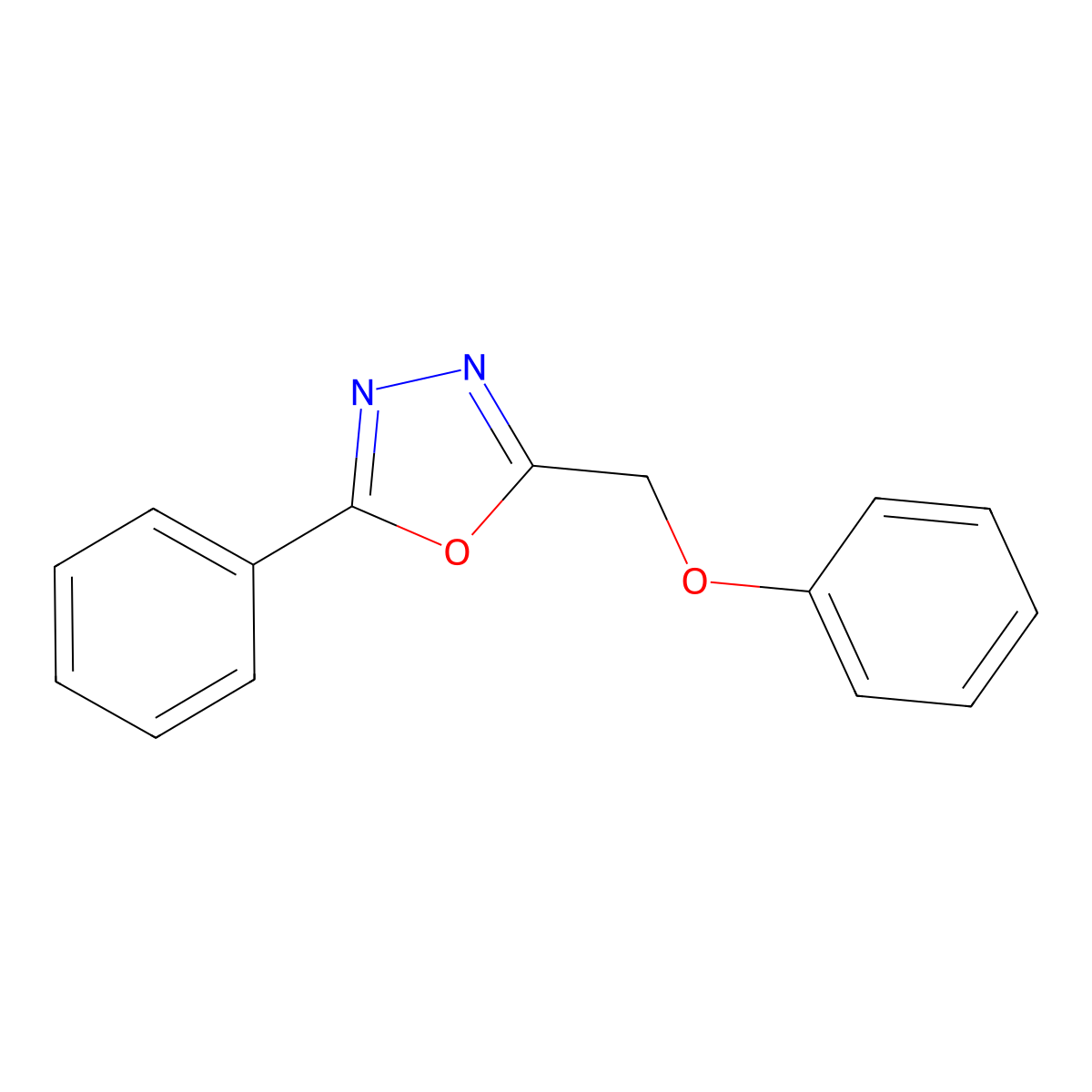 2-(Phenoxymethyl)-5-phenyl-1,3,4-oxadiazole molecular structure, CAS 325804-03-3