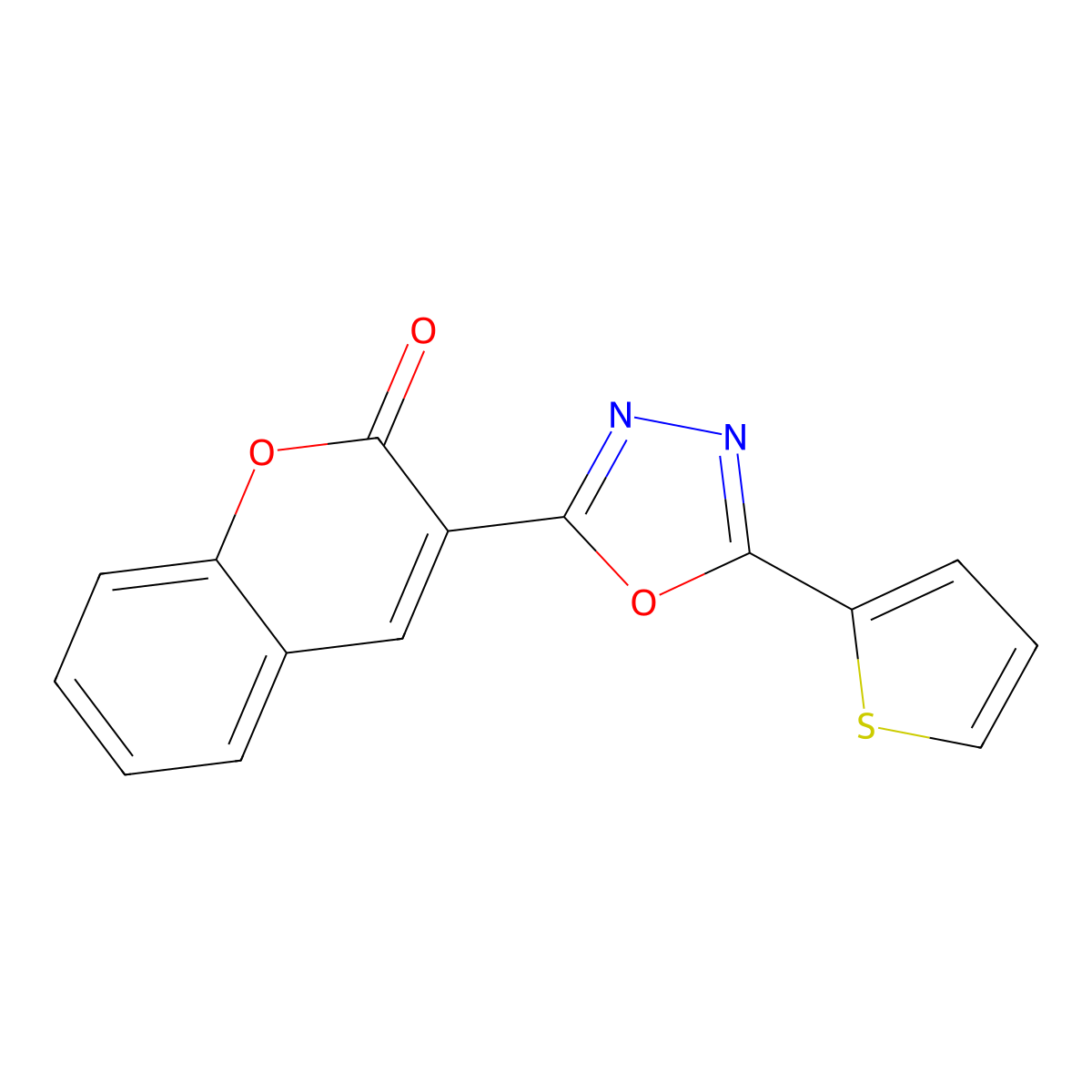 3-[5-(thiophen-2-yl)-1,3,4-oxadiazol-2-yl]-2H-chromen-2-one molecular structure, CAS 325804-28-2