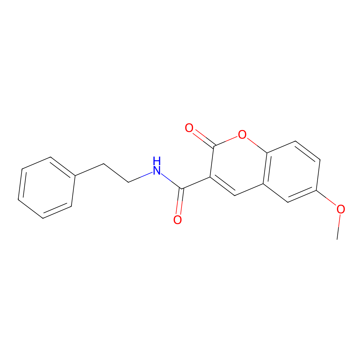 6-methoxy-2-oxo-N-(2-phenylethyl)-2H-chromene-3-carboxamide molecular structure, CAS 325804-47-5