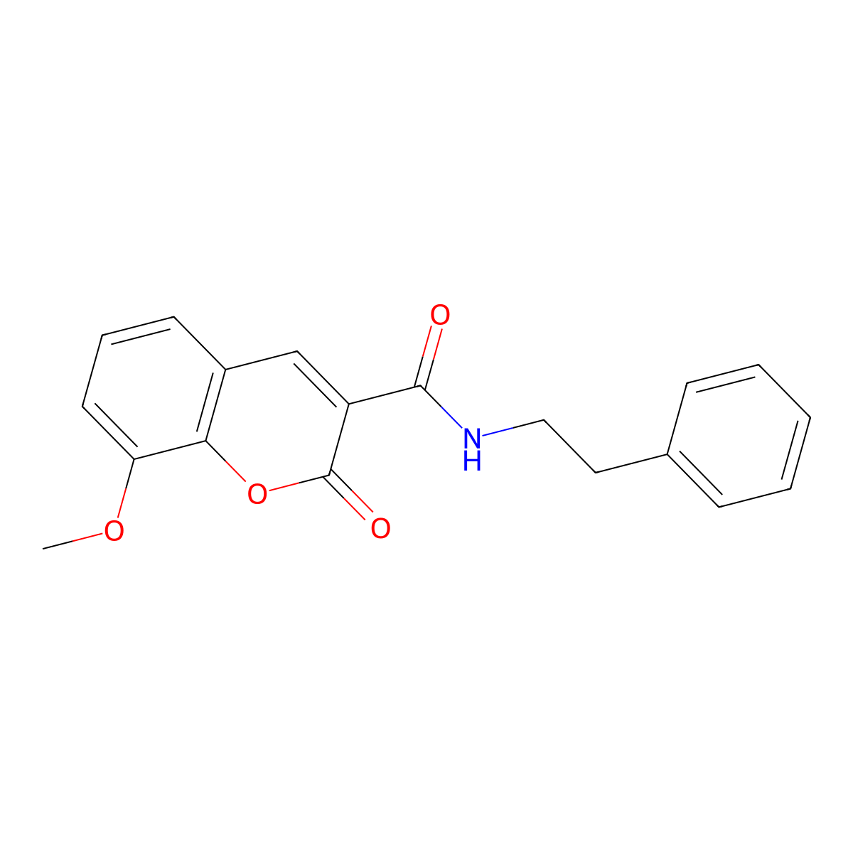 8-methoxy-2-oxo-N-(2-phenylethyl)-2H-chromene-3-carboxamide molecular structure, CAS 325804-49-7