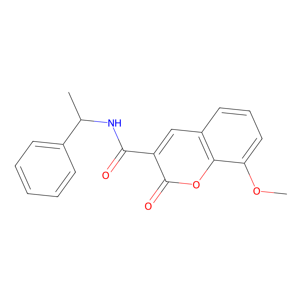 8-methoxy-2-oxo-N-(1-phenylethyl)-2H-chromene-3-carboxamide molecular structure, CAS 325804-52-2