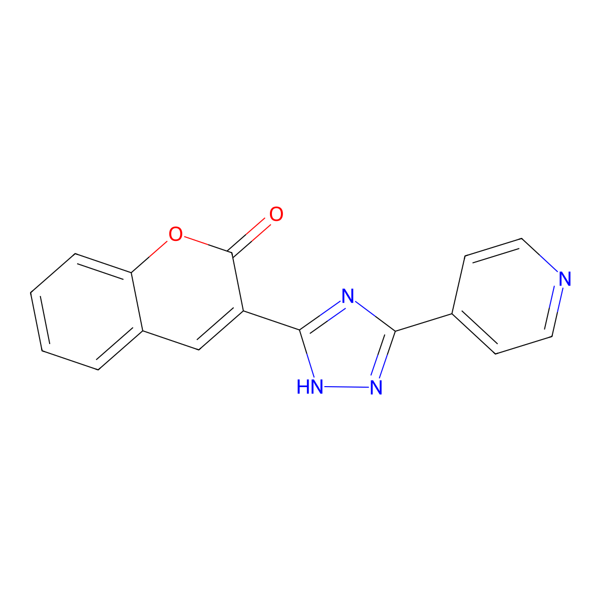 Chromen-2-one, 3-(5-pyridin-4-yl-4H-[1,2,4]triazol-3-yl)- molecular structure, CAS 325804-83-9