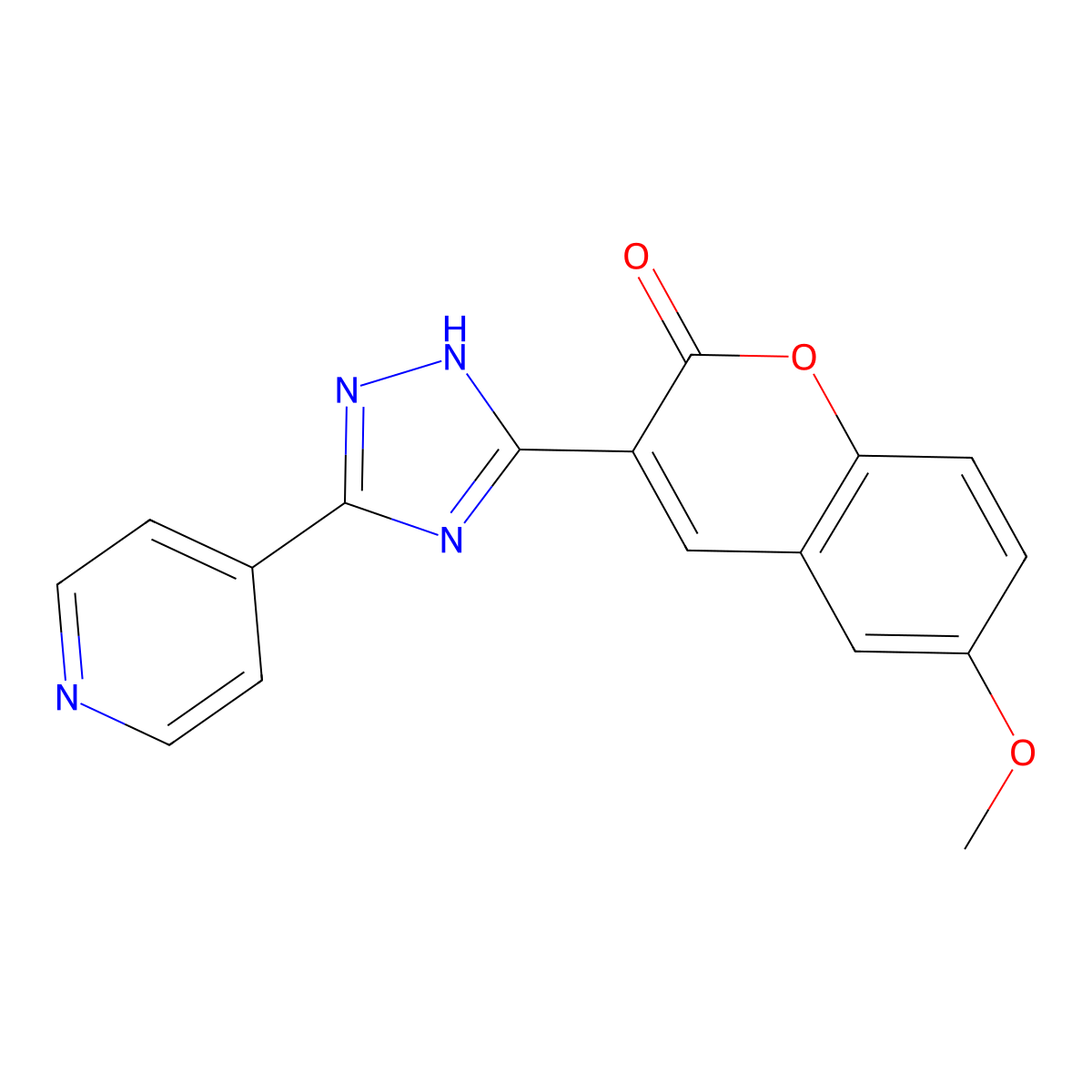 6-methoxy-3-(5-(pyridin-4-yl)-4H-1,2,4-triazol-3-yl)-2H-chromen-2-one molecular structure, CAS 325804-86-2