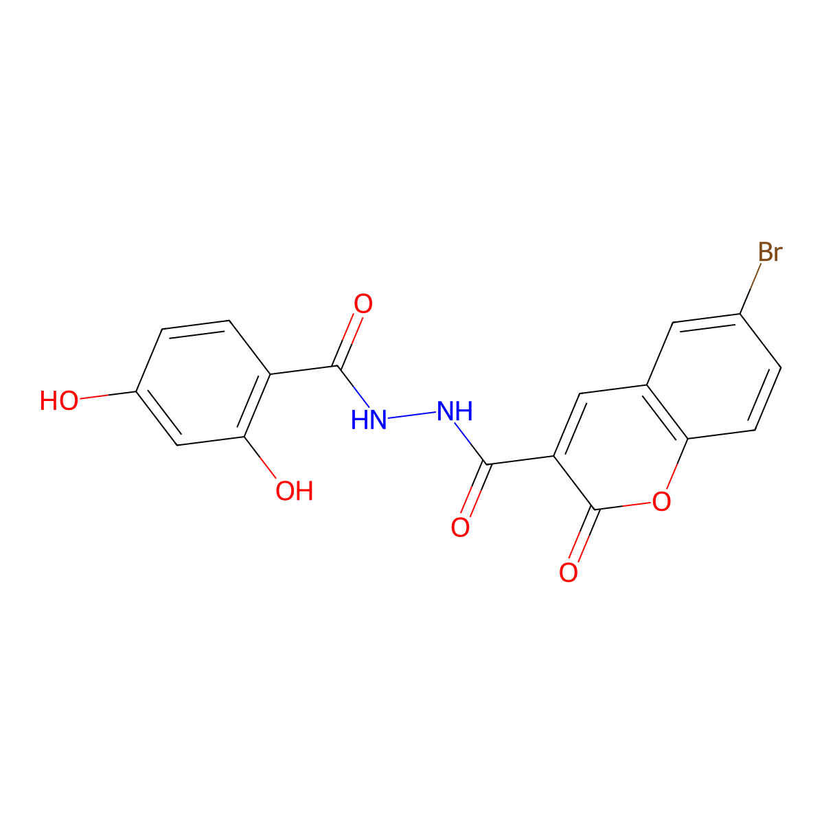 6-bromo-N'-(2,4-dihydroxybenzoyl)-2-oxo-2H-chromene-3-carbohydrazide molecular structure, CAS 325805-23-0