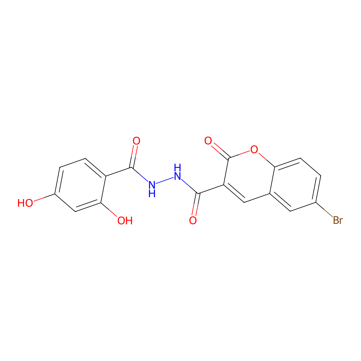 6-bromo-N'-(2,4-dihydroxybenzoyl)-2-oxo-2H-chromene-3-carbohydrazide molecular structure, CAS 325805-23-0