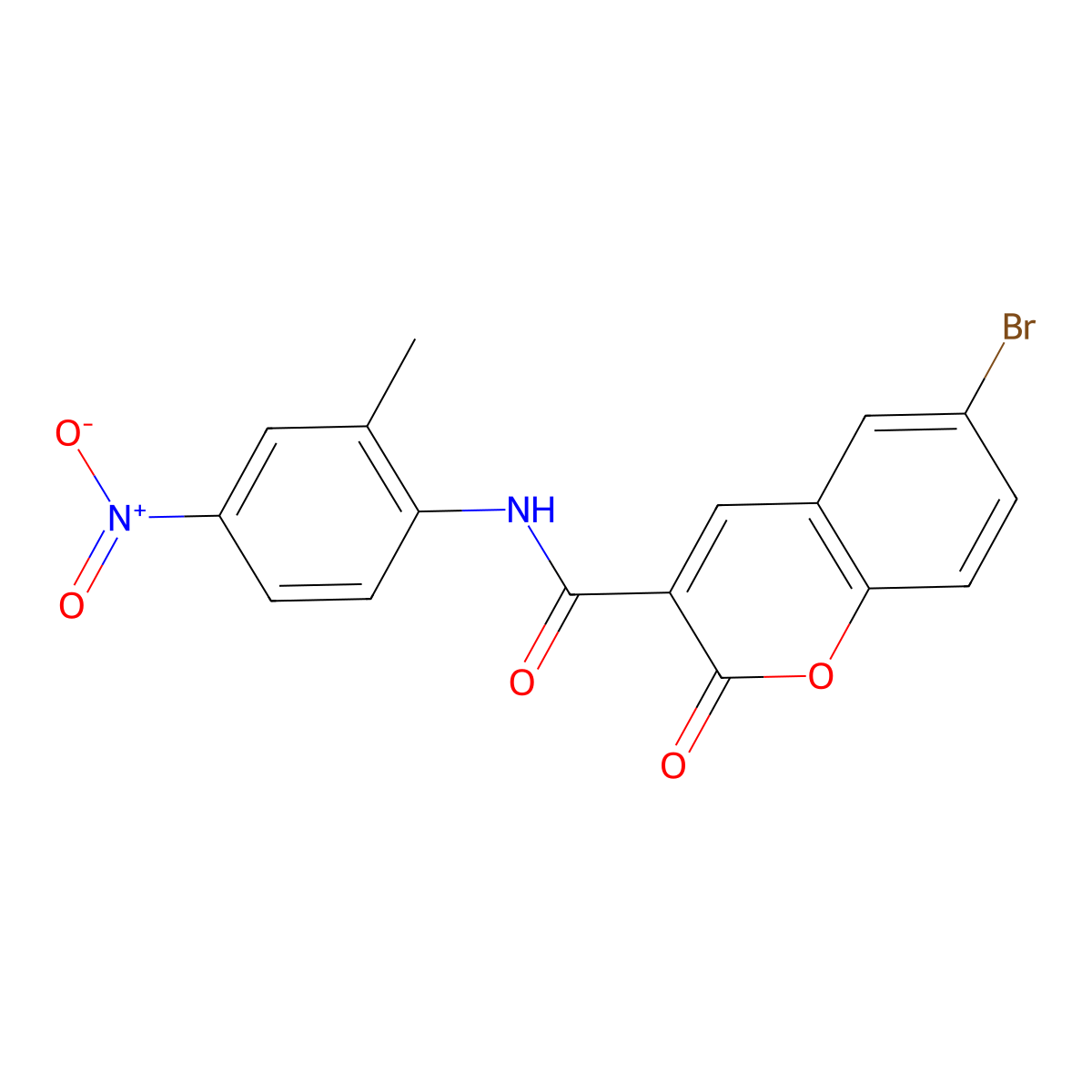 6-bromo-N-(2-methyl-4-nitrophenyl)-2-oxochromene-3-carboxamide molecular structure, CAS 325805-28-5