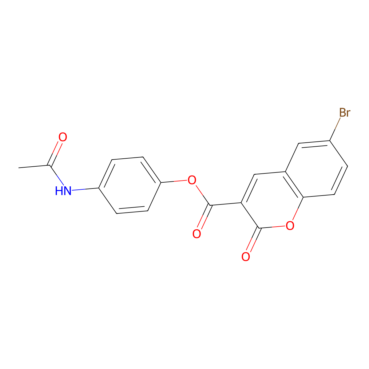 4-acetamidophenyl 6-bromo-2-oxo-2H-chromene-3-carboxylate molecular structure, CAS 325805-32-1
