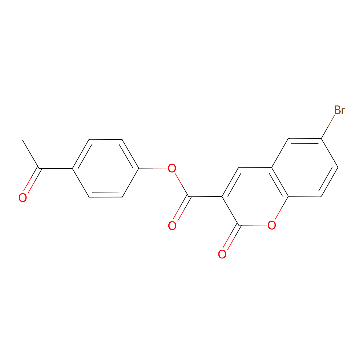 4-acetylphenyl 6-bromo-2-oxo-2H-chromene-3-carboxylate molecular structure, CAS 325805-33-2