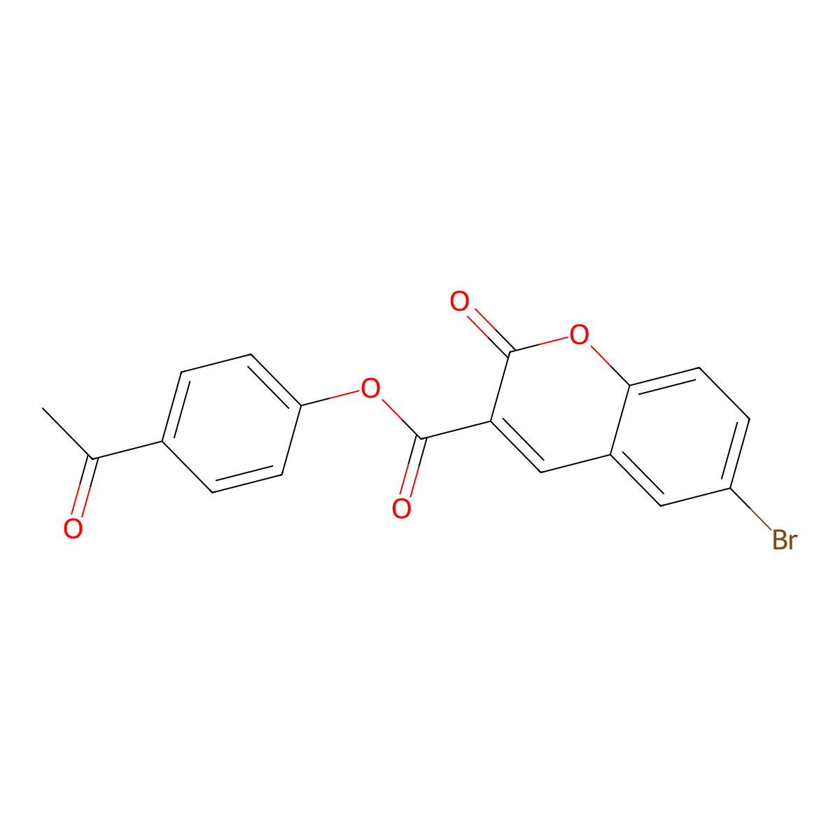 4-acetylphenyl 6-bromo-2-oxo-2H-chromene-3-carboxylate molecular structure, CAS 325805-33-2